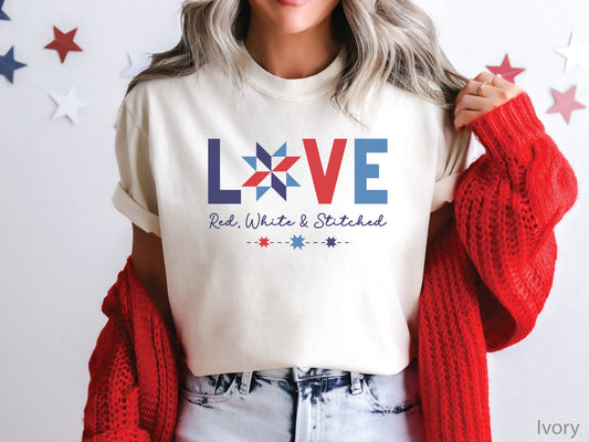 Love Red, White & Stitched T-Shirt