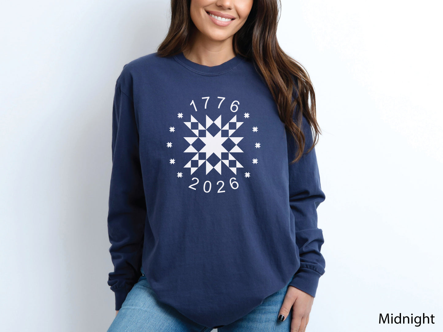 America's 250th Quilty Patriotic Long Sleeve T-Shirt