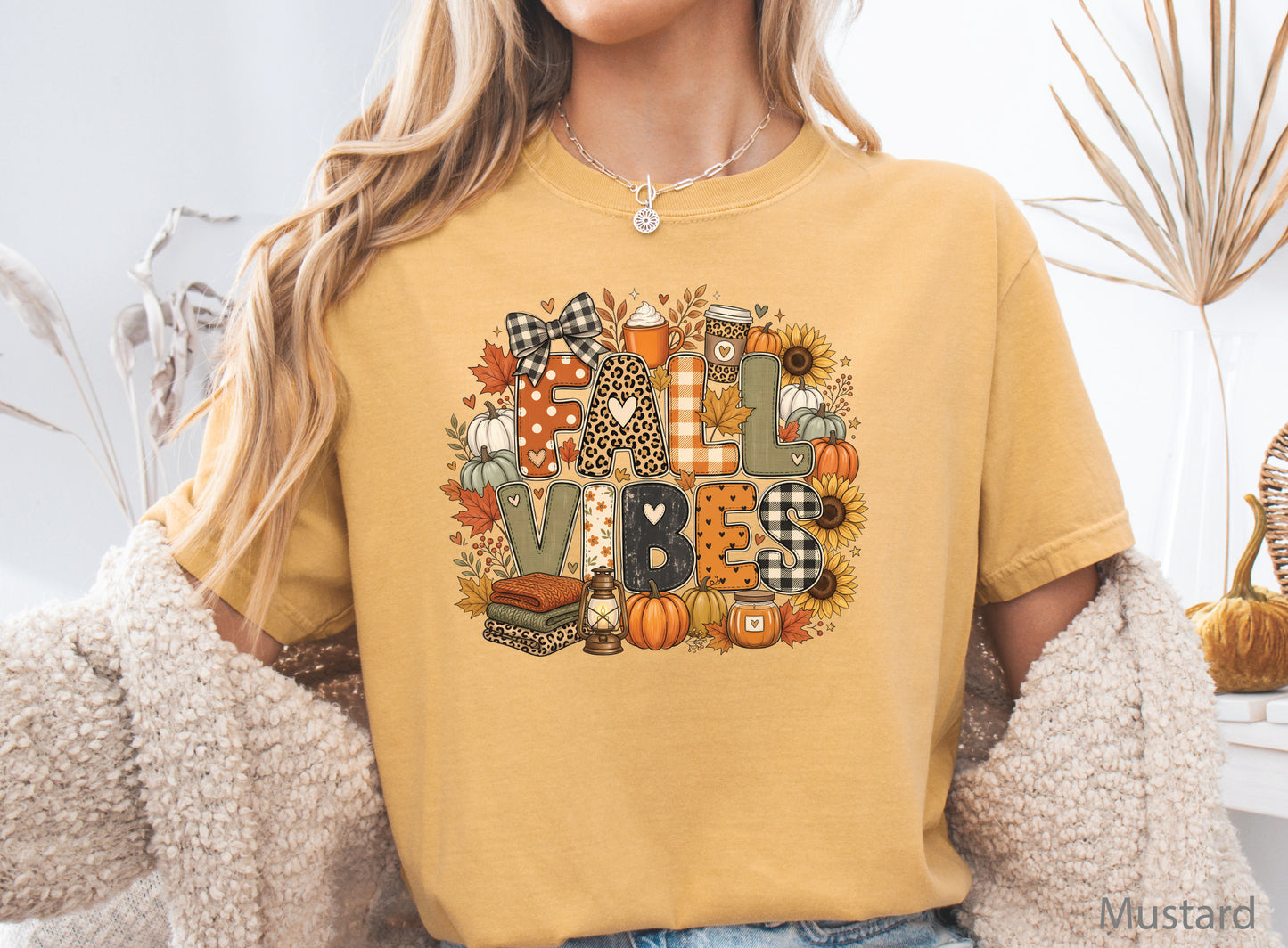 Fall Vibes Patchwork T-Shirt