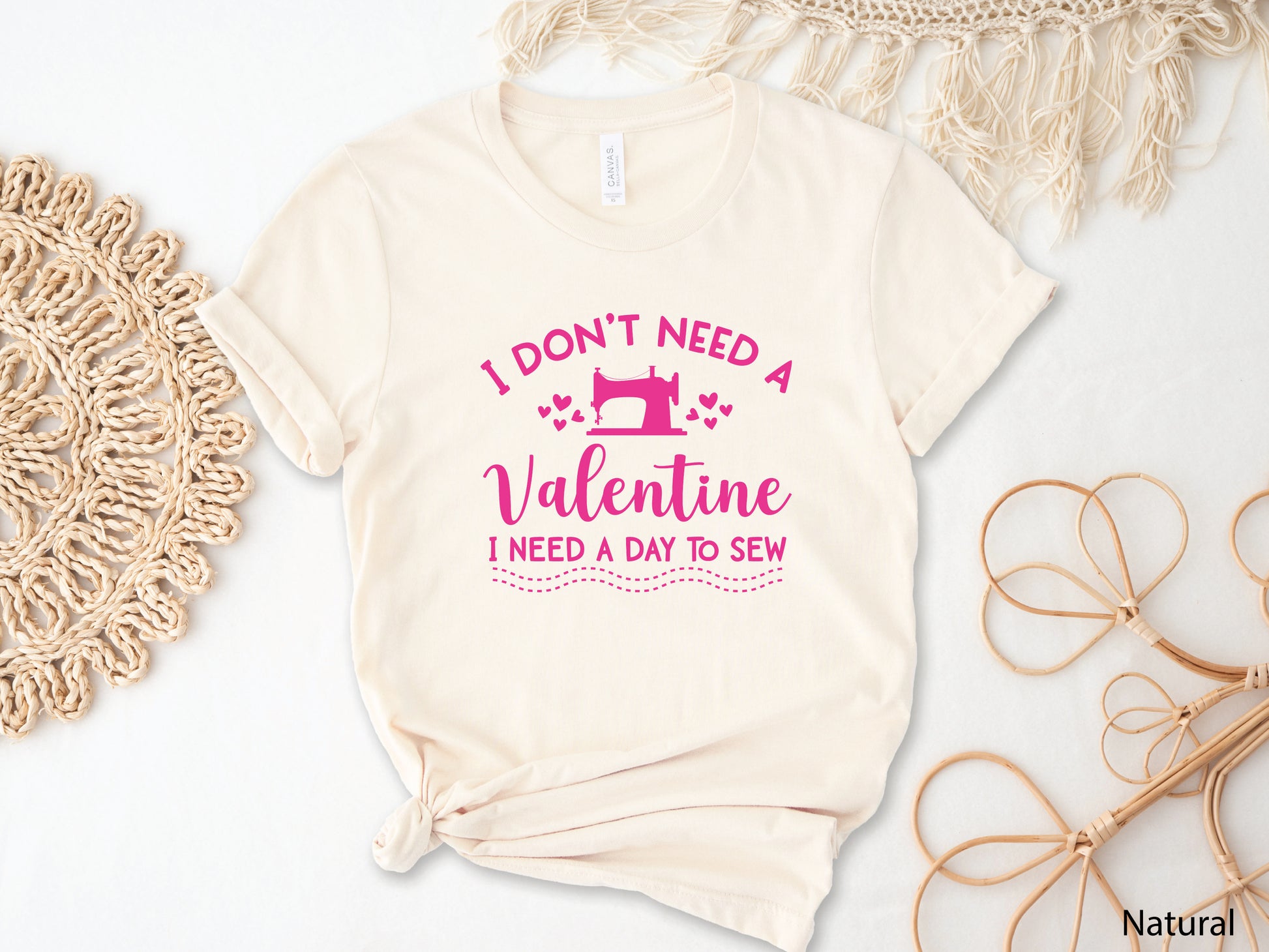 This fun and sassy tee shirt lets the world know your Valentine’s Day plans: sewing all day! With the playful saying “I Don’t Need a Valentine, I Need a Day to Sew,” it’s a must-have for fabric lovers who prioritize creativity over Cupid.