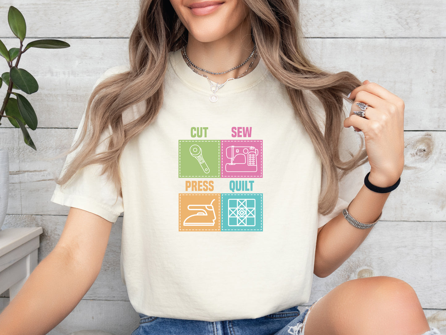Cut Sew Press Quilt T-Shirt
