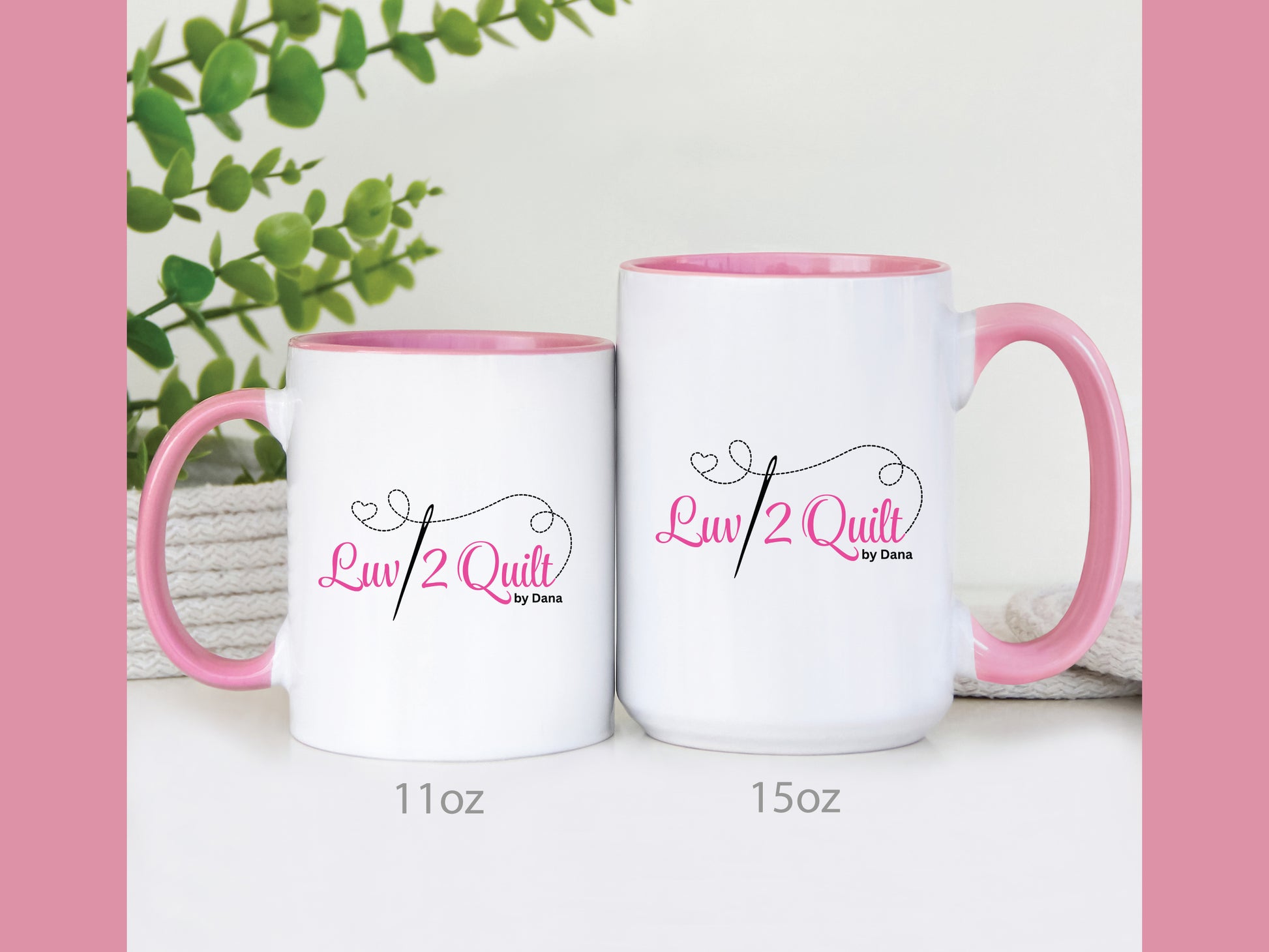 Enjoy your favorite beverage while attending a Luv2Quilt class or retreat! It's the perfect gift for yourself, or a Luv2Quilt friend! The mug is available in Black or Pink and comes in your choice of 11 oz or 15 oz sizes.