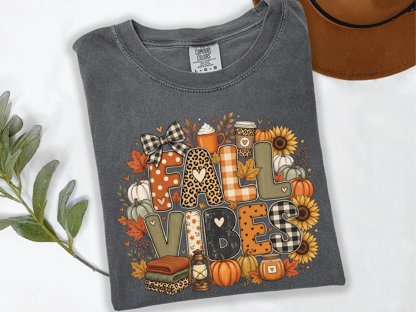 Fall Vibes Patchwork T-Shirt
