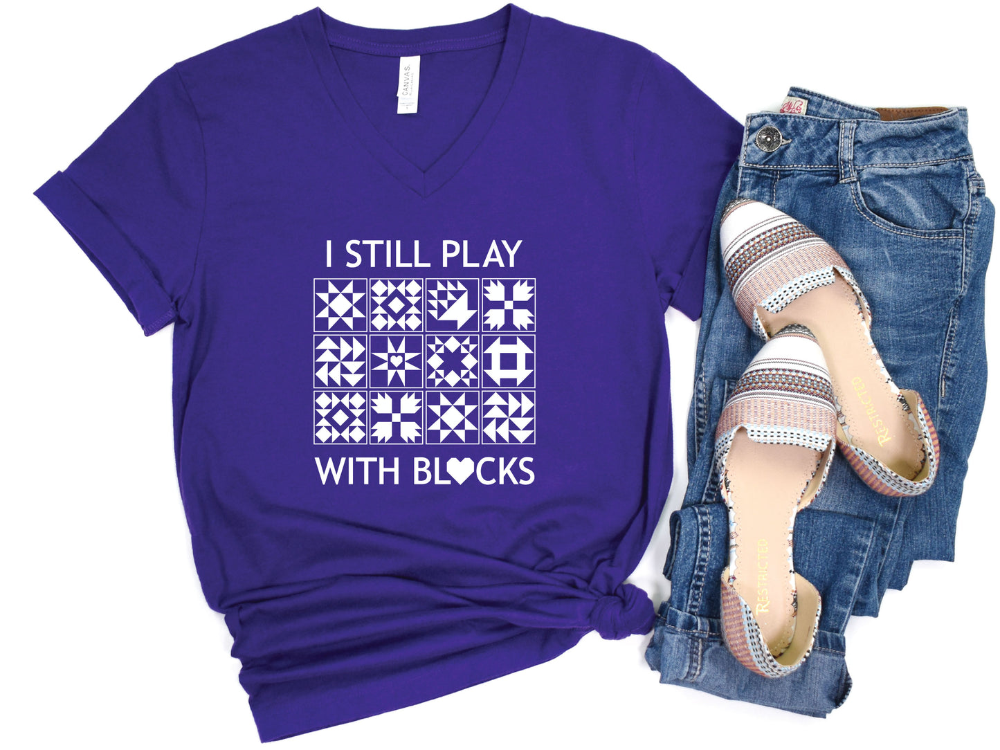 I Still Play With Blocks V-Neck T-Shirt