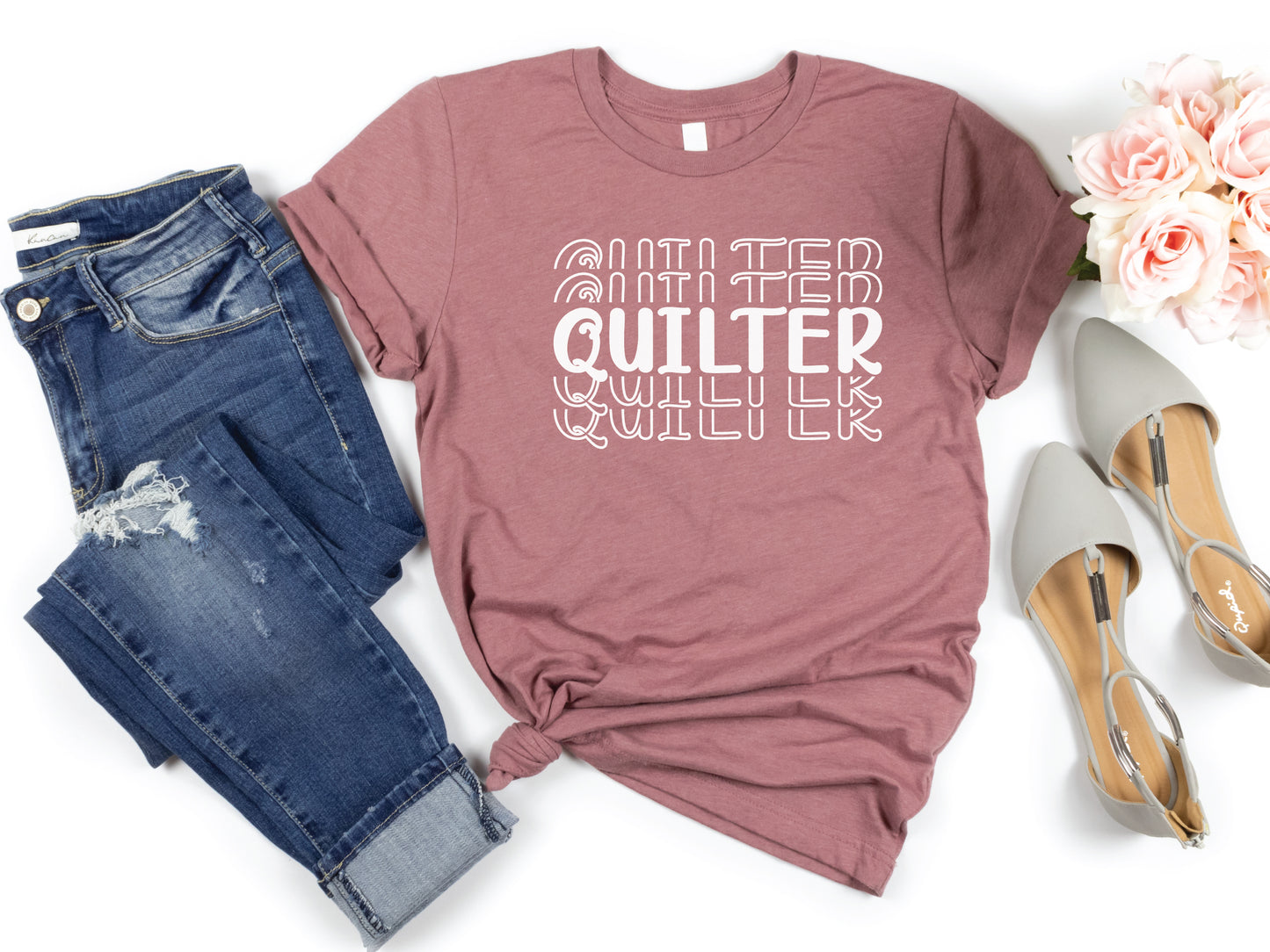 Quilter Stacked Text T-Shirt