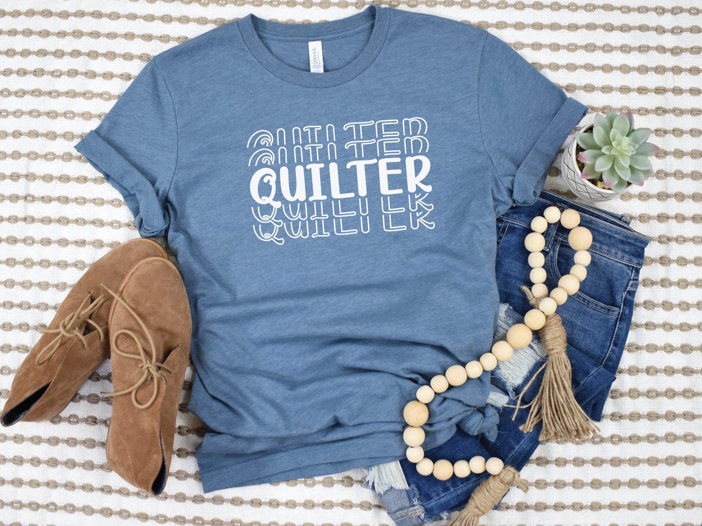 Quilter Stacked Text T-Shirt
