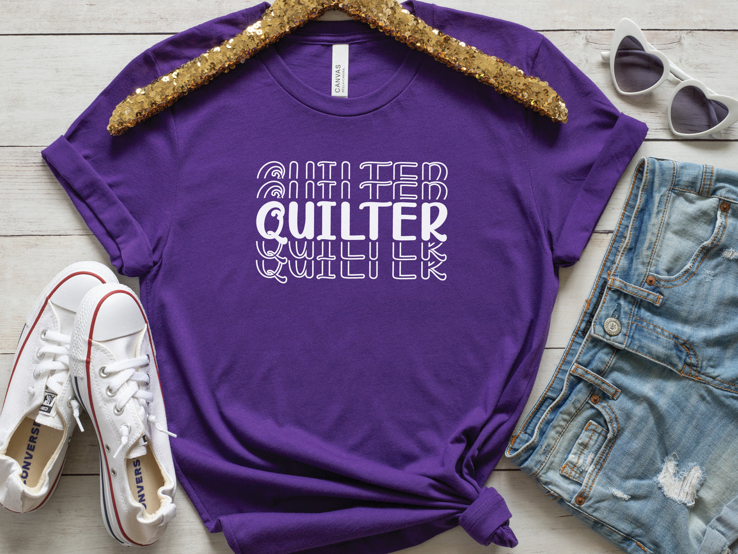 Quilter Stacked Text T-Shirt