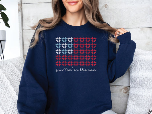 Quiltin In The USA Sweatshirt