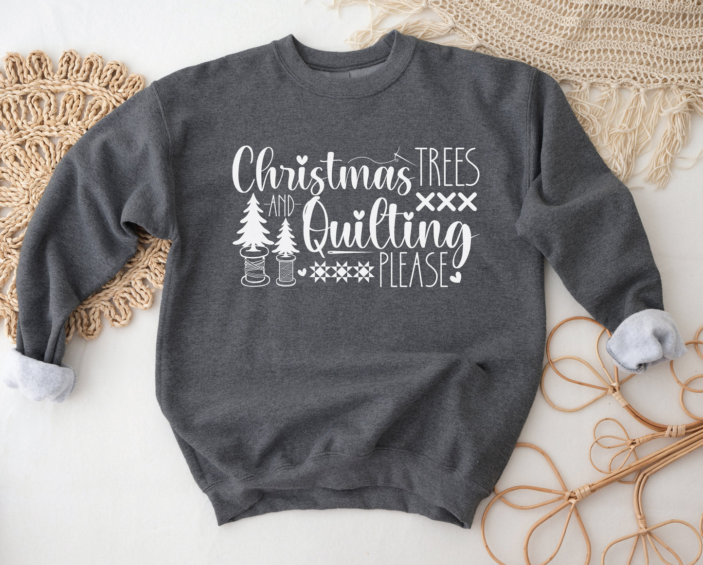 Christmas & Quilting Please Sweatshirt