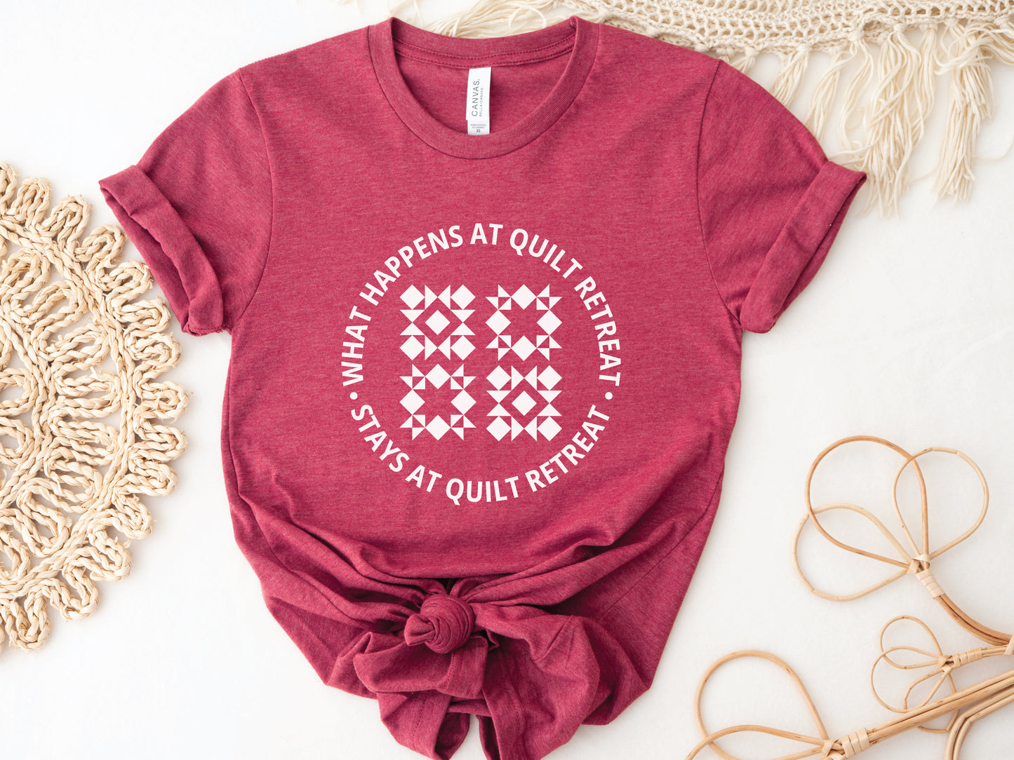 What Happens At Quilt Retreat Short Sleeve T-Shirt