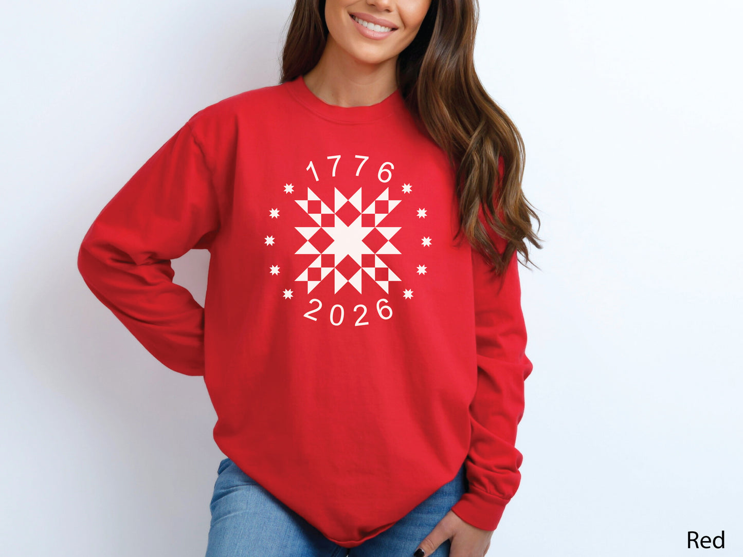 America's 250th Quilty Patriotic Long Sleeve T-Shirt