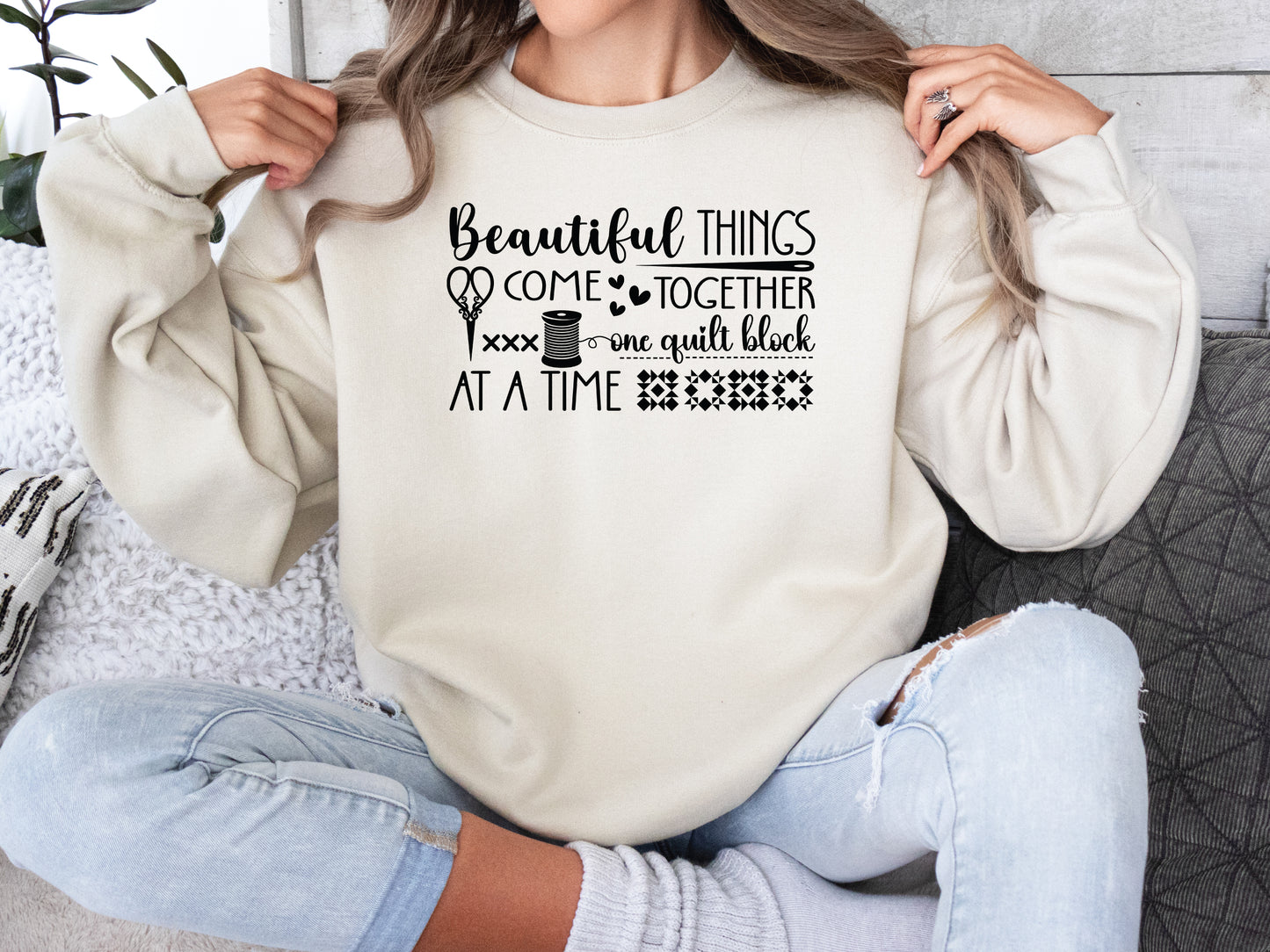 One Quilt Block At A Time Sweatshirt