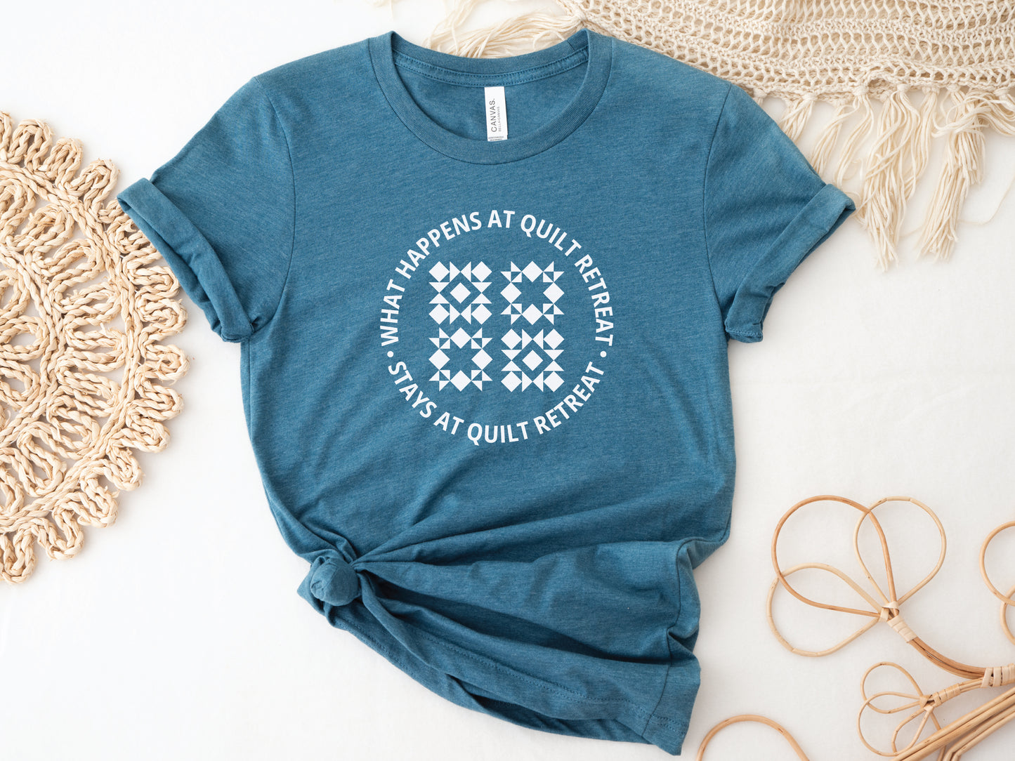 What Happens At Quilt Retreat Short Sleeve T-Shirt