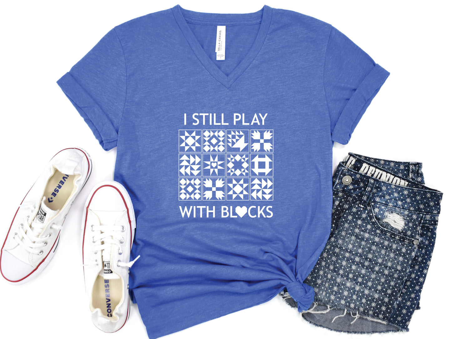 I Still Play With Blocks V-Neck T-Shirt