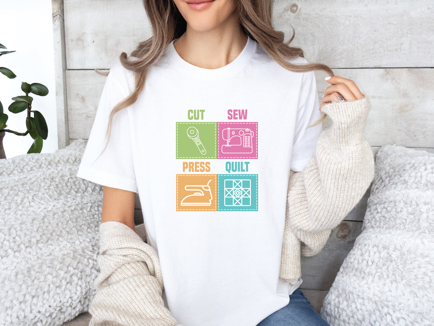 Cut Sew Press Quilt T-Shirt