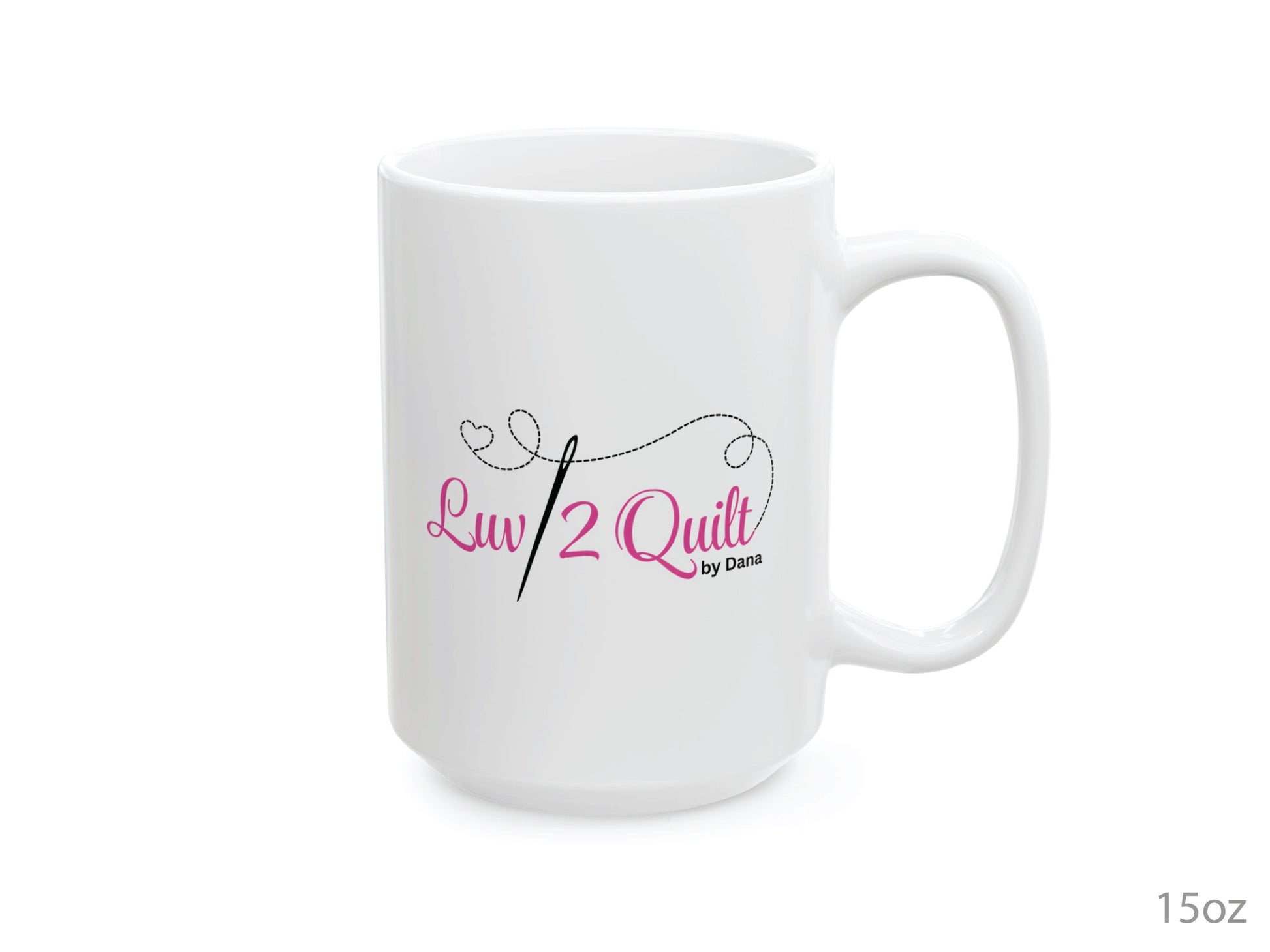 Enjoy your favorite beverage while attending a Luv2Quilt class or retreat! It's the perfect gift for yourself or your favorite quilting friend. This ceramic mug is available in White and comes in your choice of 11 oz or 15 oz sizes.