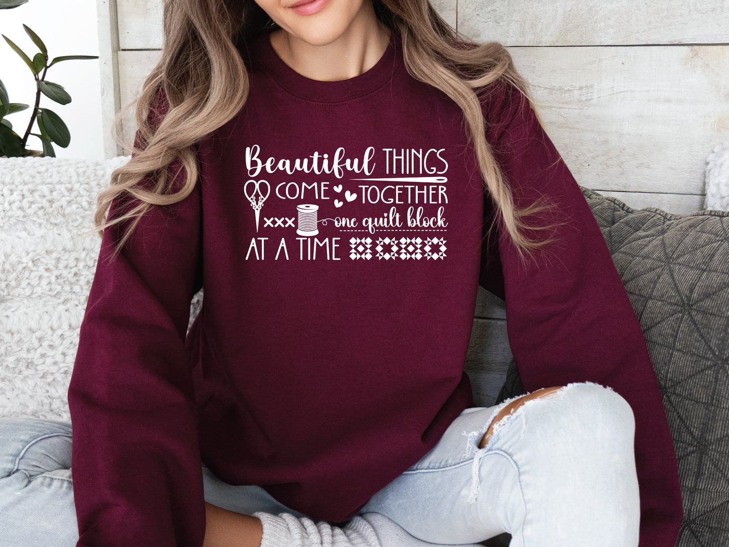 One Quilt Block At A Time Sweatshirt