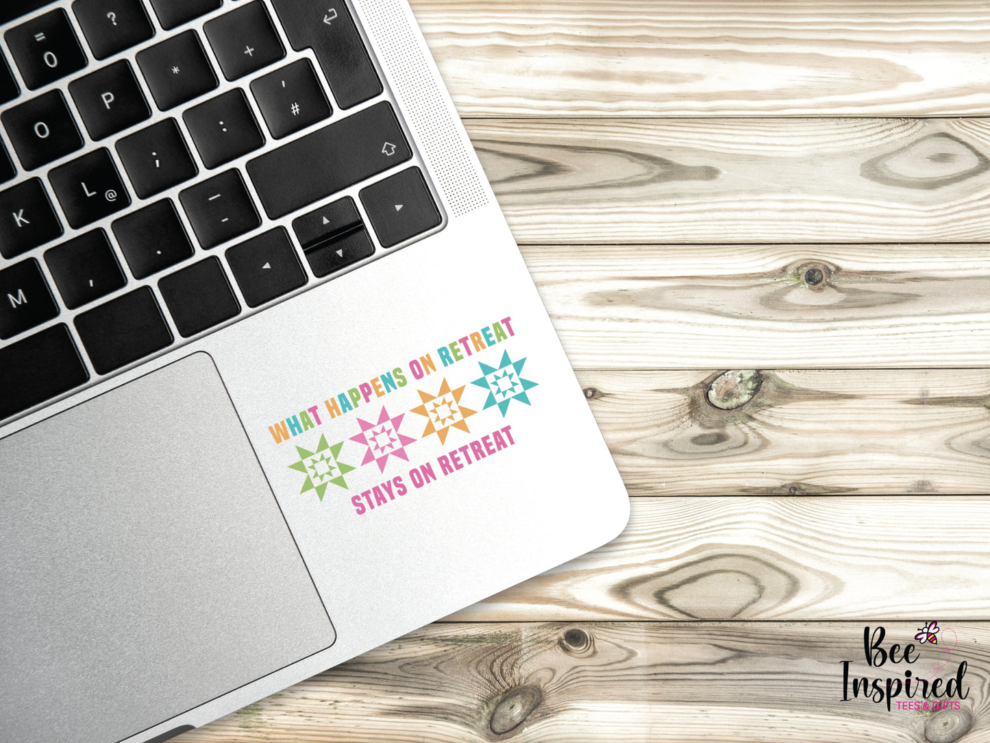 What Happens On Quilt Retreat Vinyl Sticker