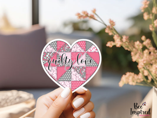 Quilty Love Heart Vinyl Sticker