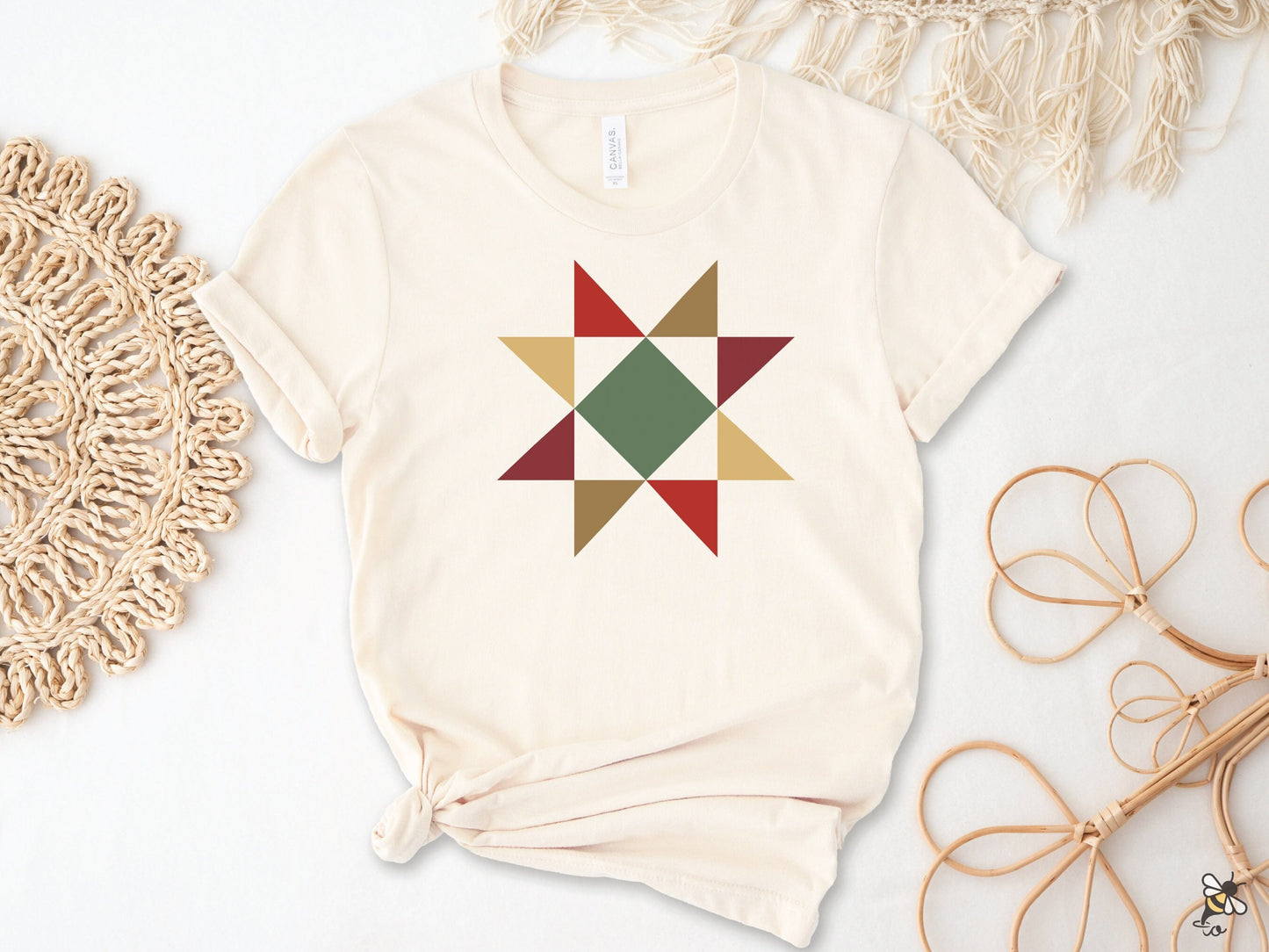 Winter Holiday: Evening Star Quilt Block T-Shirt