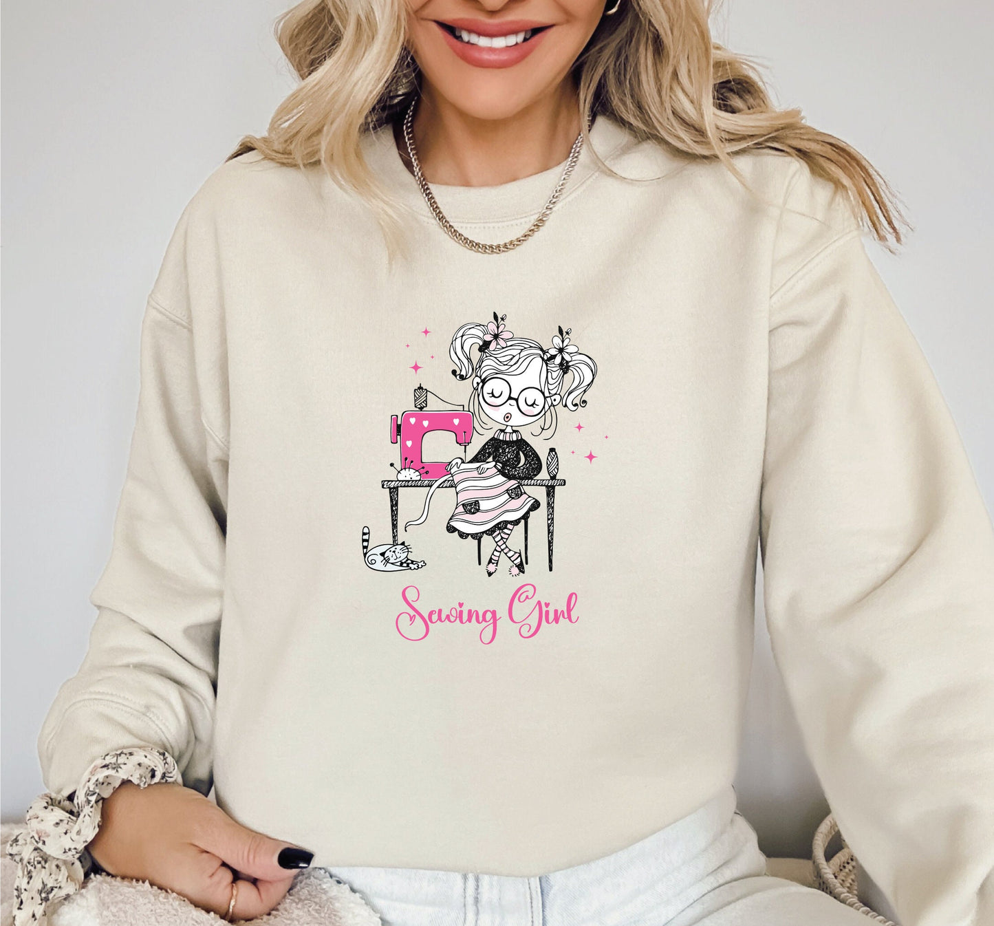 Sewing Girl Sweatshirt